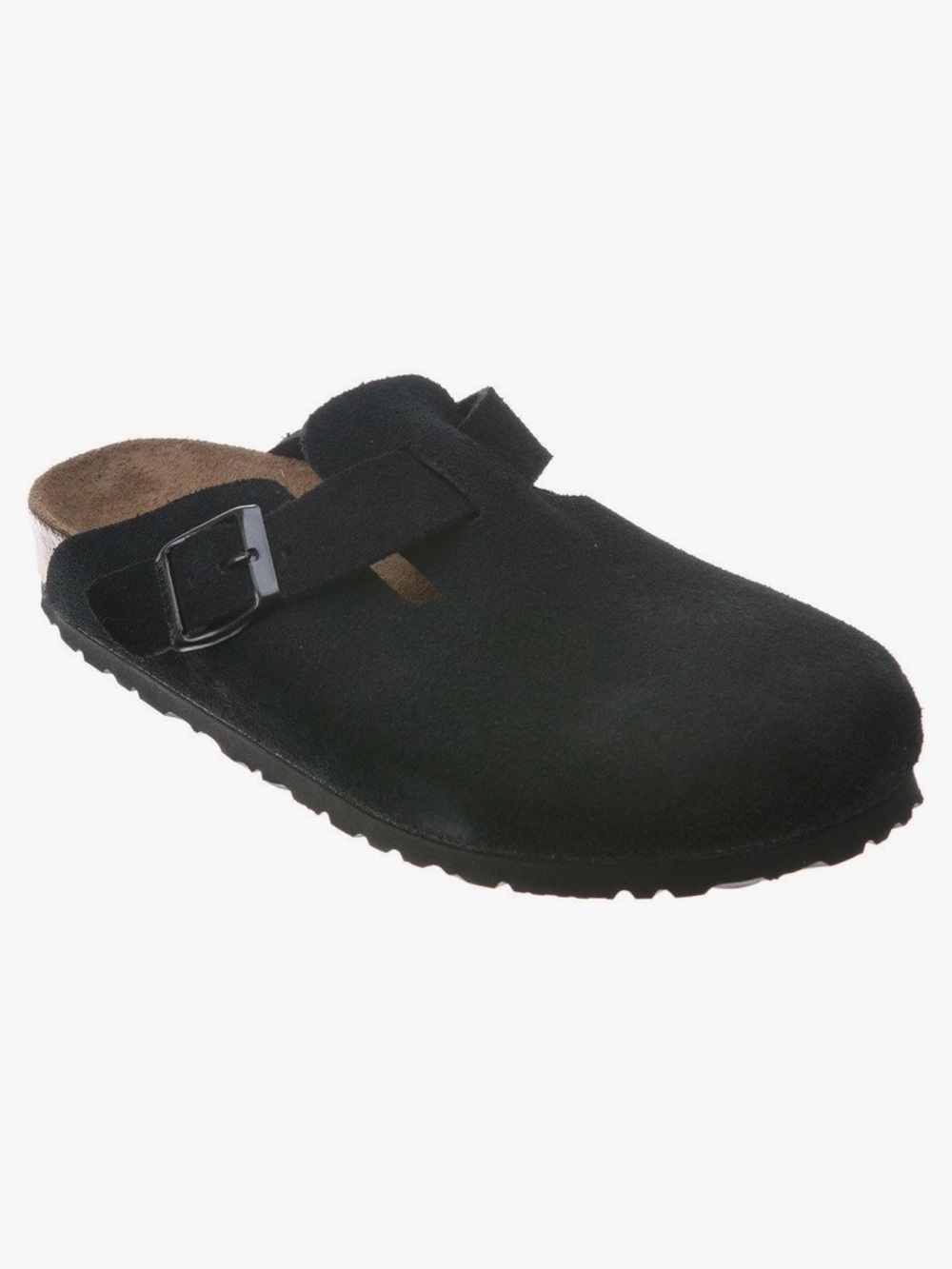 Birkenstock Unisex Boston Soft Footbed, Black Suede Slip-on size 41